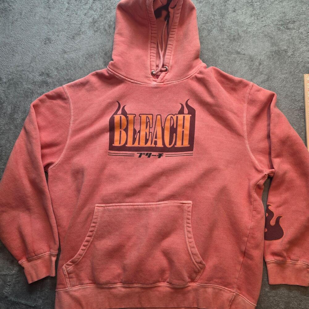 Lane Seven Hoodie Mens L Orange Fleece Bleach Ichigo Anime Pullover Sweatshirt